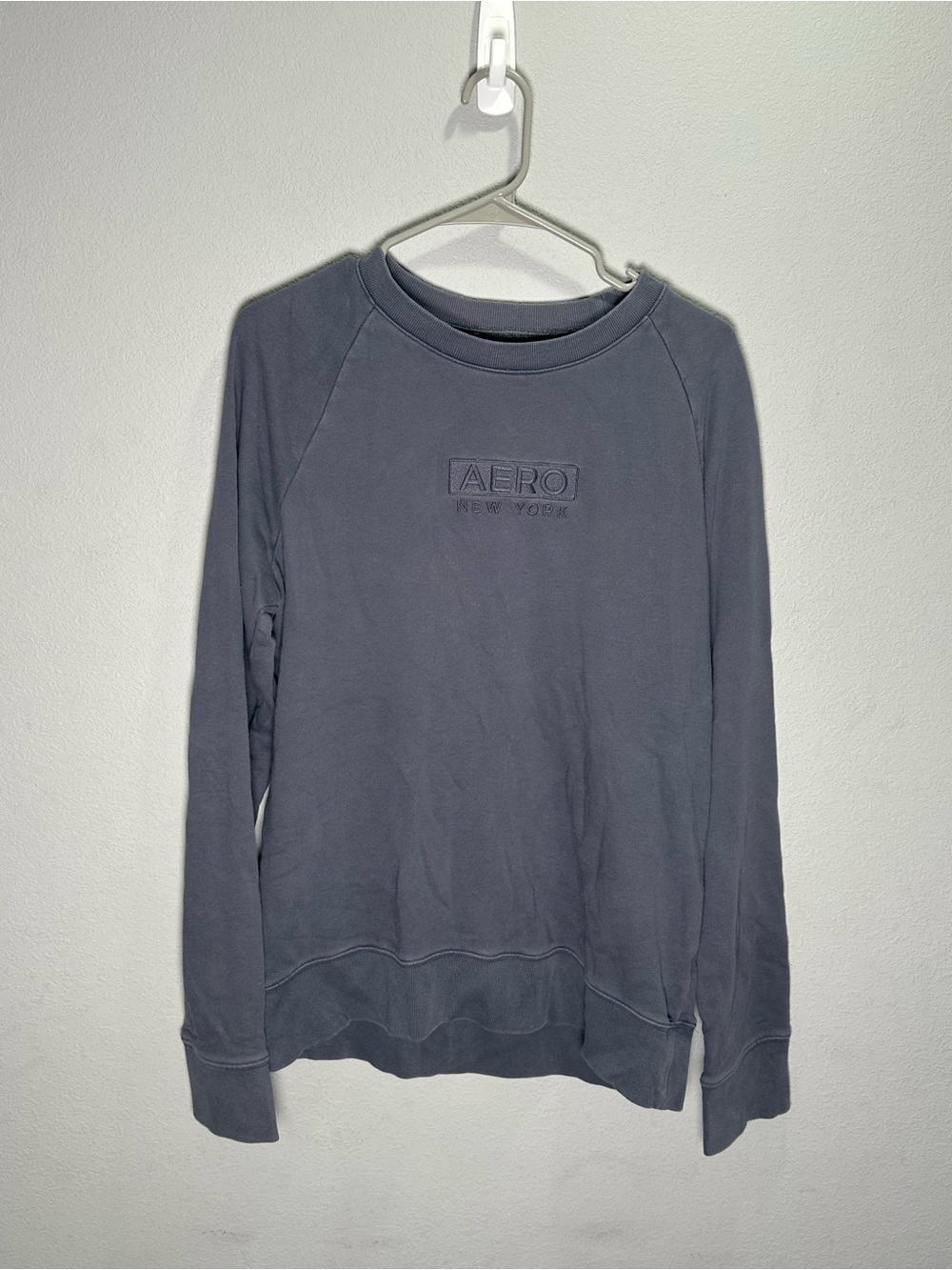 Aeropostale Charcoal Embossed Logo Crewneck Sweatshirt